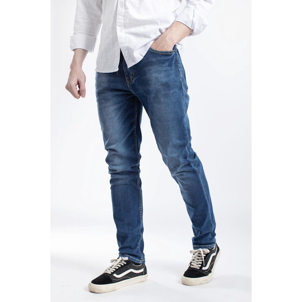 Quần Jean dài màu xanh nam cao cấp Lados - 4063, Form slimfit, chất jean co giãn thoải mái