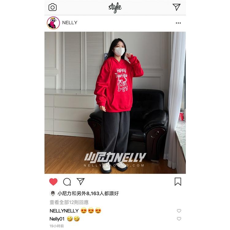 Áo Hoodie lót lông Nelly Heybig Thời Trang Màu Đỏ Tuổi Dần Dày Dặn lót lông oversize dành cho nam và nữ