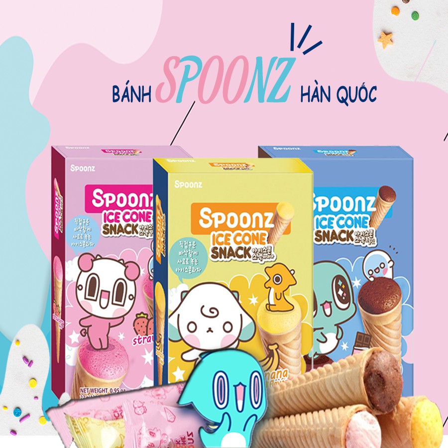 Bánh Xốp Nhân Kem Dâu Spoonz 27g (Hàn Quốc) - Date: 14/03/2023