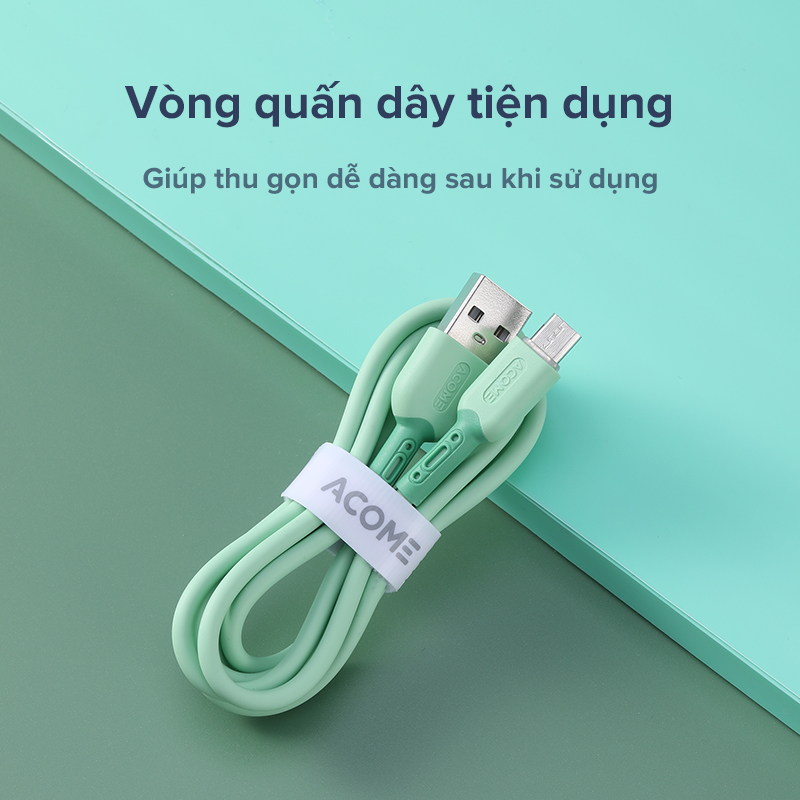 Cáp Sạc Nhanh Lightning/Micro/TypeC ACOME Tương Thích Với Các Thiết Bị IOS/Android [HÀNG CHÍNH HÃNG]