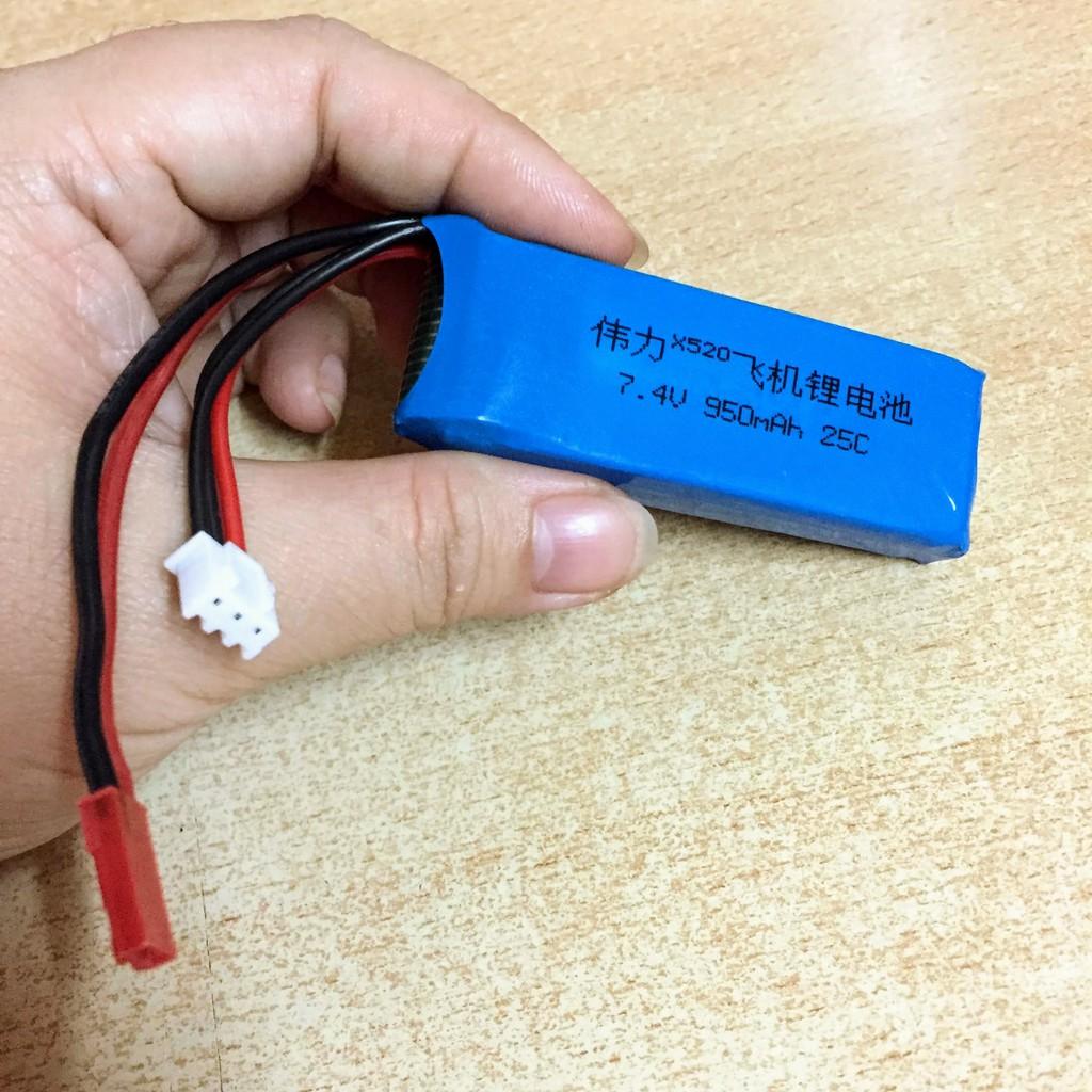 Pin sạc 7.4V 900-950mAh 25C cho XK X520