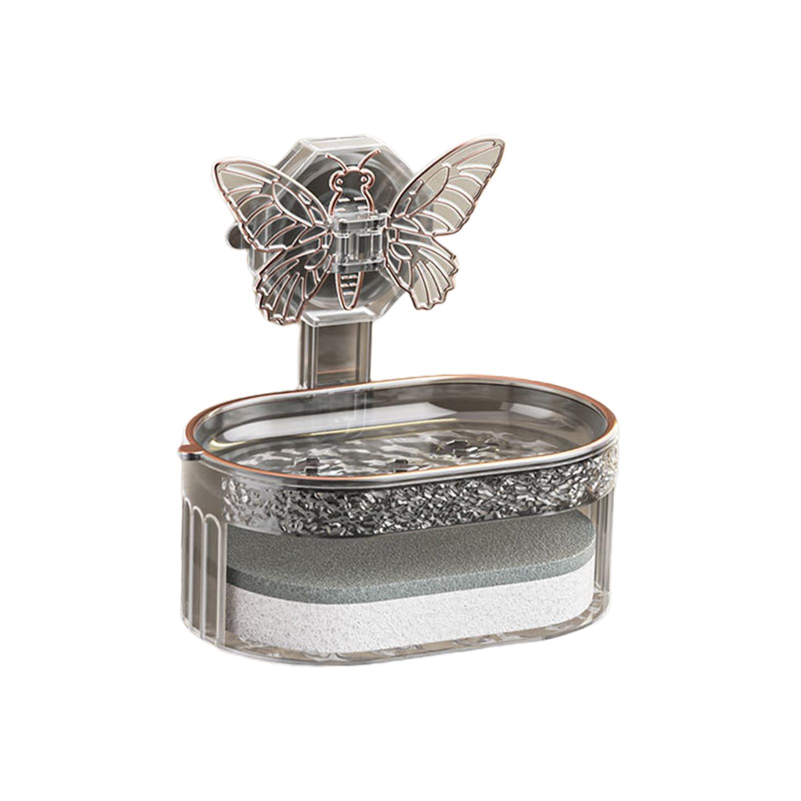 Suction Cup Soap Dishes for Bathroom Wall Mounted, Soap Holder Suction Sponge Holder for Shower, Kitchen