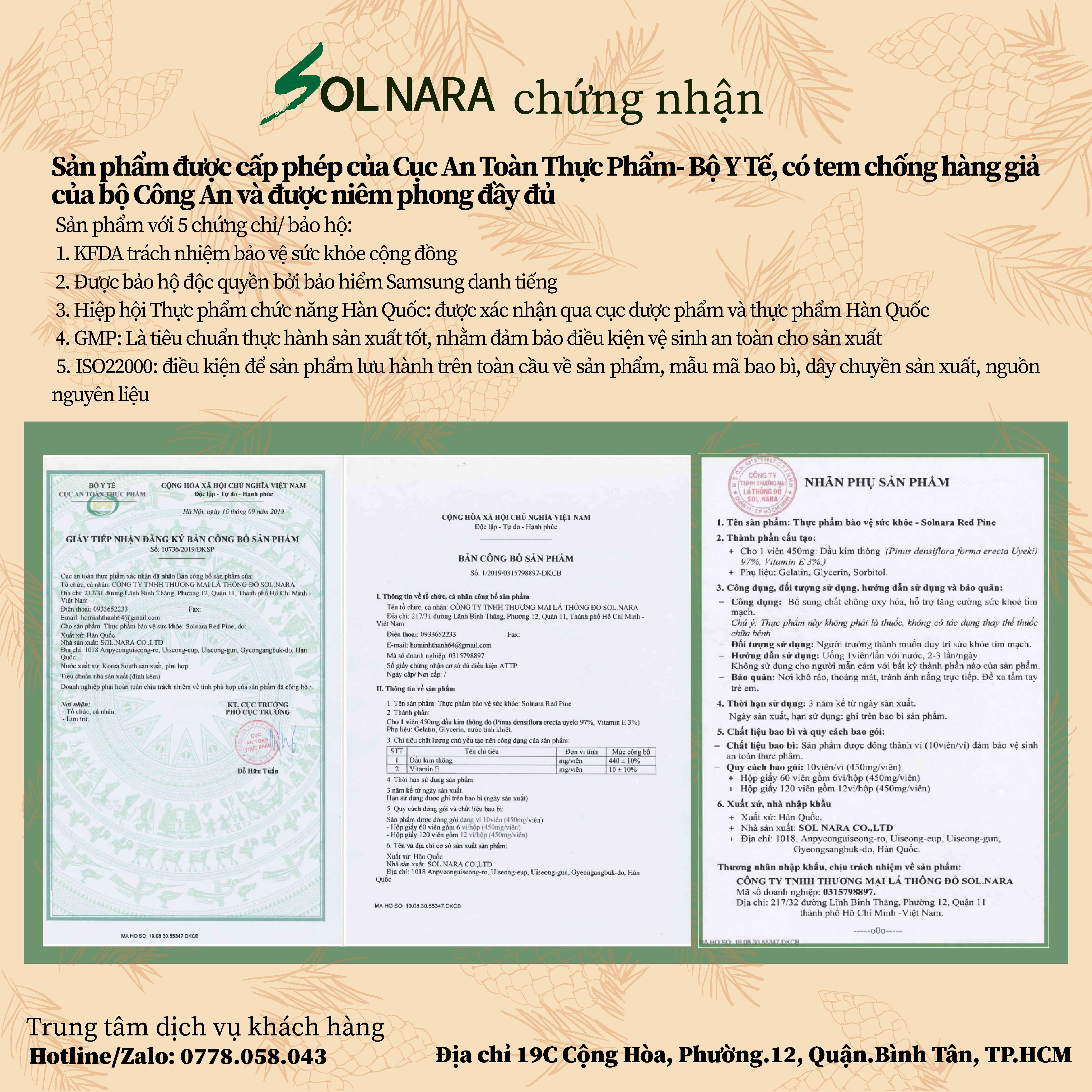 Tinh dầu Thông Đỏ Solnara Hộp 60 viên