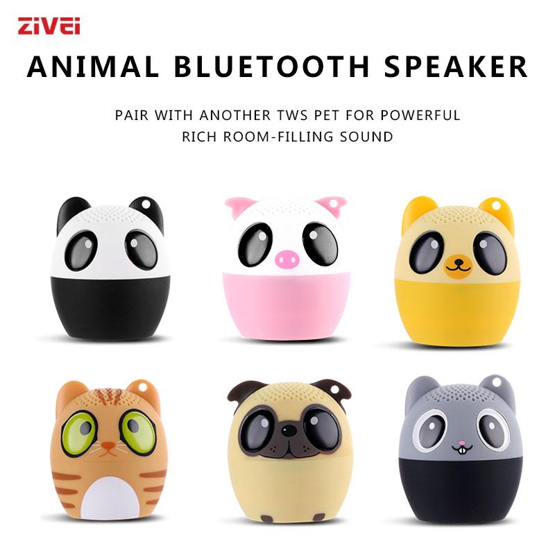 Loa mini di động ZIVEI Micro Bluetooth Loa nhỏ Hộp âm thanh thông minh Loa động vật không dây 3W mạnh mẽ Quà tặng Giáng sinh Màu sắc: Lợn