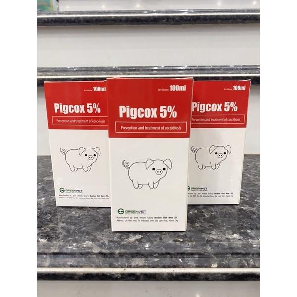 1 lọ PIGCOX 5% 100ml dùng cho viêm ruột , tiêu chảy do cầu trùng Eimeria spp, Isospora spp và làm giảm nhiễm trùng đường ruột trên heo, bê, nghé, dê, cừu non