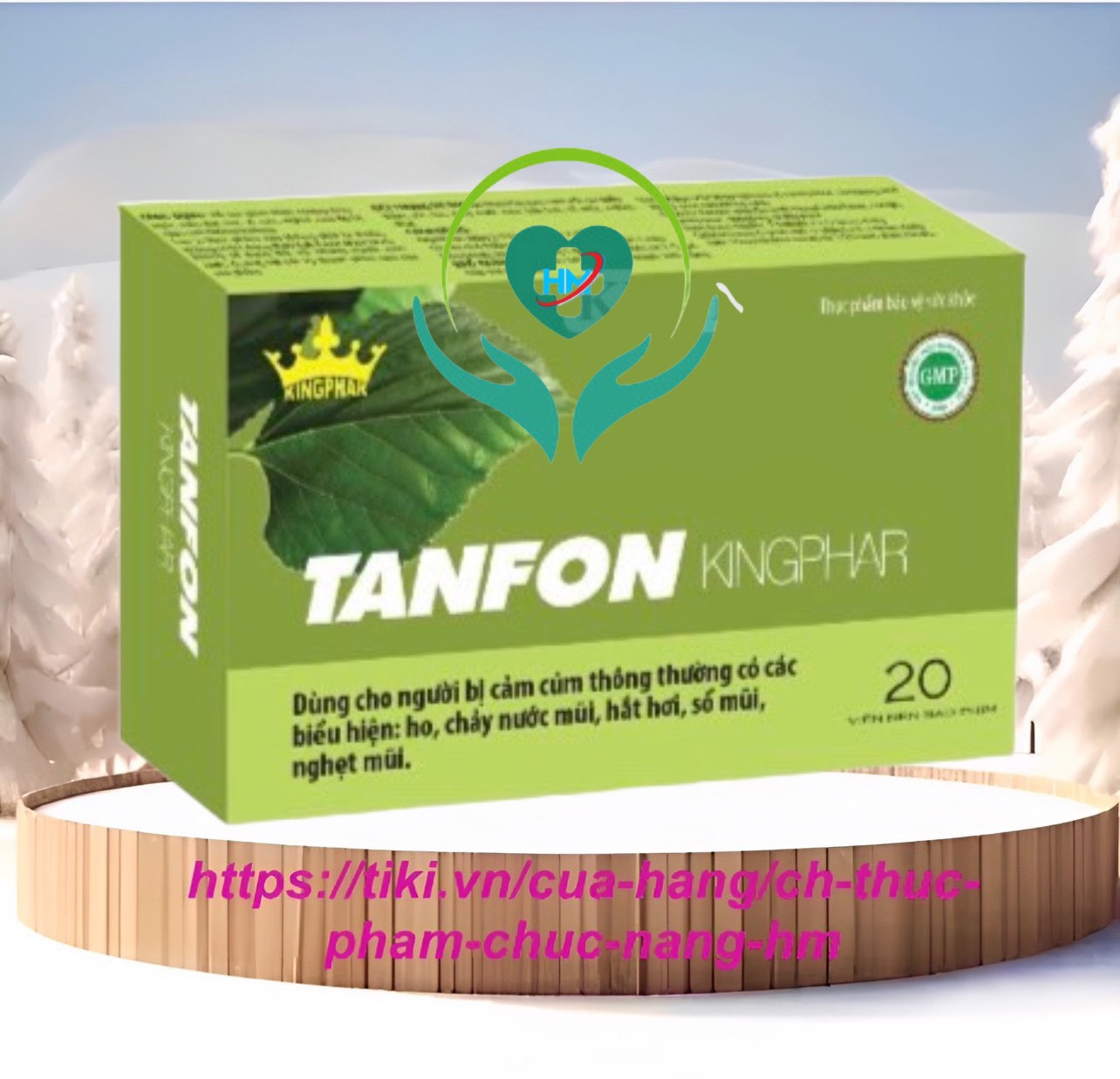 Viên uống giải cảm  Tanfon Kingphar, hộp 20v, dùng cho người bị cảm cúm