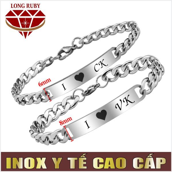 VÒNG TAY ĐÔI YÊU NHAU XINH | LẮC TAY CẶP INOX Chữ LOVE YOU