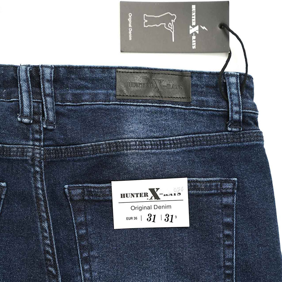 Quần Short Jeans Nam Rách Cao Cấp HUNTER X-RAYS  Form Slimfit Thun Màu Xanh S56