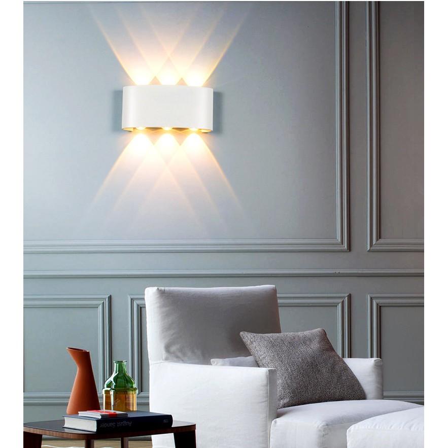 Đèn tường rọi 6 tia SIVANA ánh sáng vàng hiện đại loại chuẩn chống nước IP66 mắt LED xịn