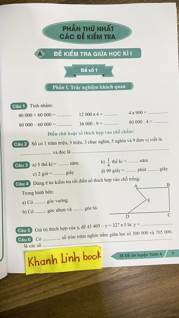 Sách - 36 Đề Ôn Luyện Toán 4 - Biên soạn theo chương trình GDPT mới