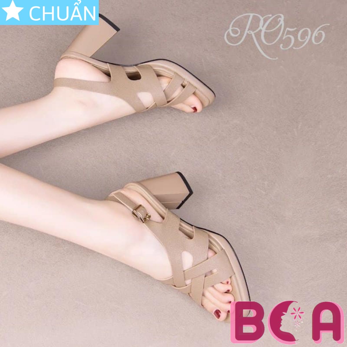 Sandal cao gót nữ màu da RO596 ROSATA tại BCASHOP kiểu dáng thời trang, mang vào tôn dáng và tôn da cực kỳ