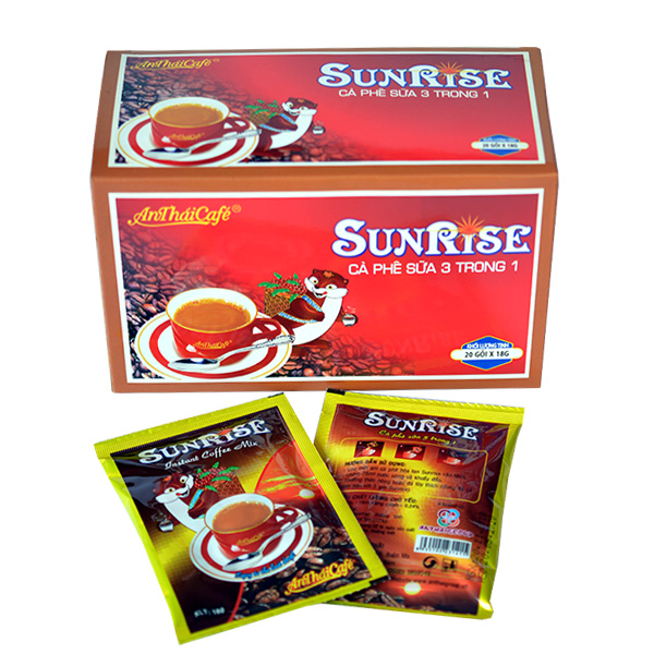 Cà Phê Sữa 3in1 AnTháiCafé Sunrise (Hộp 20 gói x 18g)