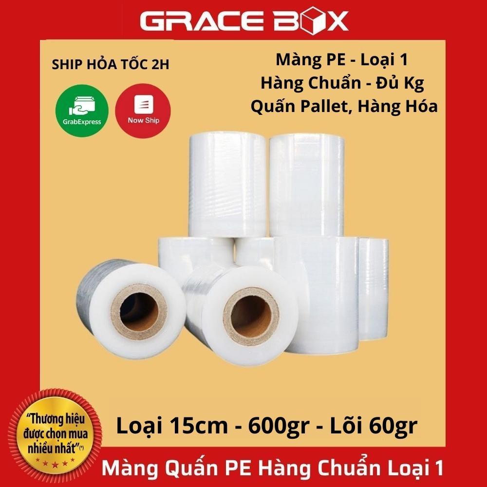 Màng PE Loại 15cm Nặng 600g Lõi 60gr Quấn Hàng Hoá Tiêu Chuẩn Chất Lượng Loại 1