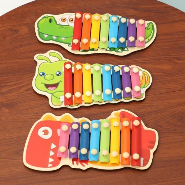 Đàn Gỗ 8 Âm Thanh Hình động vật, hình thú, Đàn Piano Xylophone, đồ chơi giáo dục Montessori