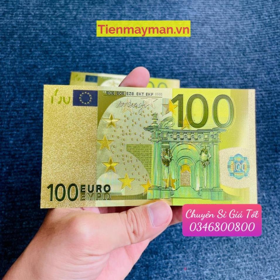 Tờ Tiền Kỉ Niệm 100 EURO Plastic Mạ Vàng Lì Xì Tết May Mắn