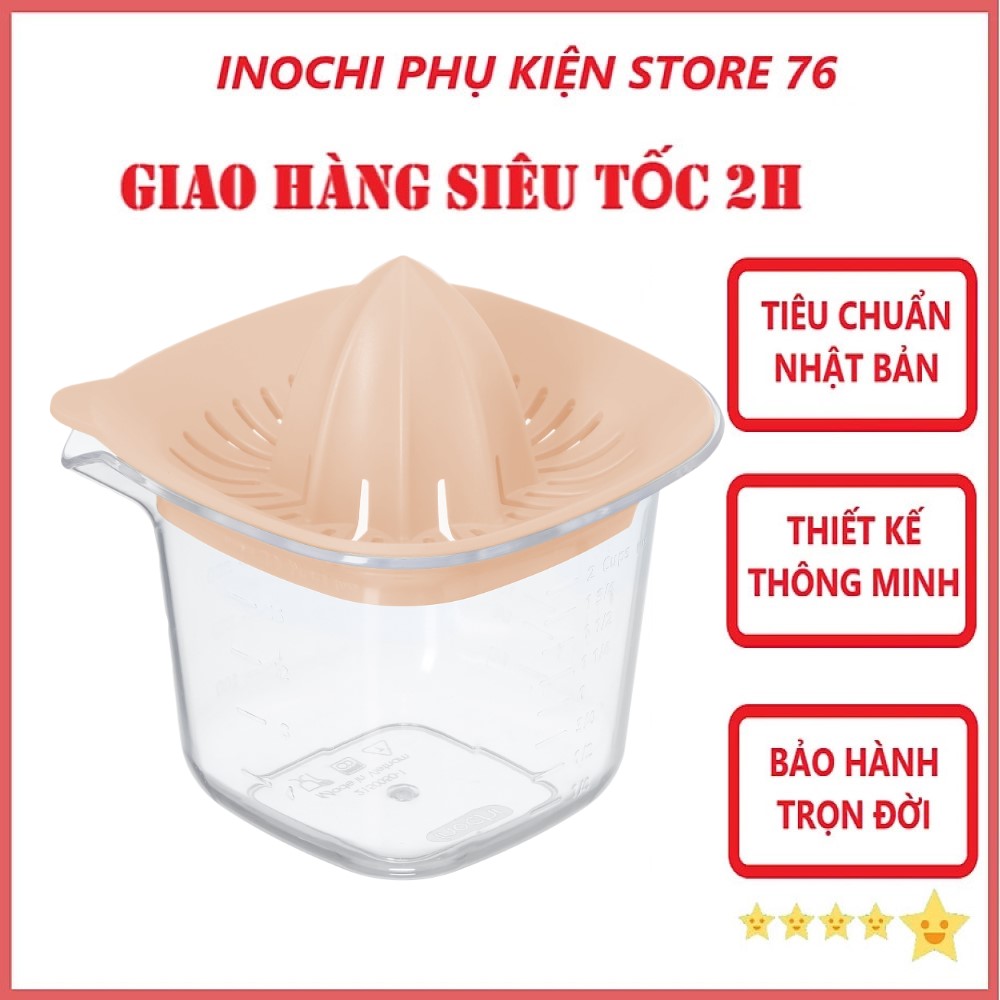 Bộ Vắt Cam Chanh Thân Trong Yoko 500ml Sản Xuất Theo Tiêu Chuẩn Nhật Bản Đảm Bảo An Toàn Cho Sức Khỏe - Tặng Kèm Khăn Lau Tay PaKaSa ( Giao màu ngẫu nhiên)