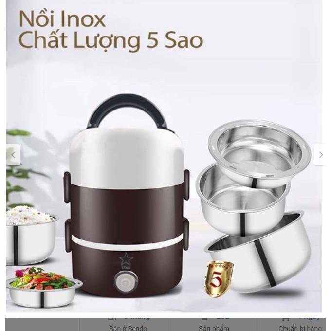 Hộp Cơm Cắm Điện 3 Tầng ,Tiện Lợi Có Lõi Hâm Nóng Thức Ăn Nhanh Cho Dân Văn Phòng, Dân Phượt..