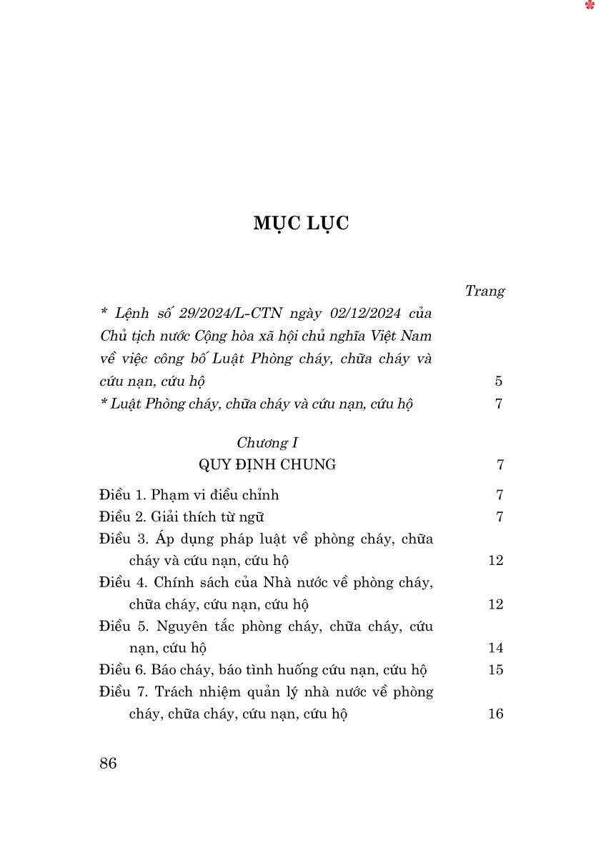 Luật phòng cháy, chữa cháy và cứu nạn, cứu hộ năm 2024 - bản in 2025