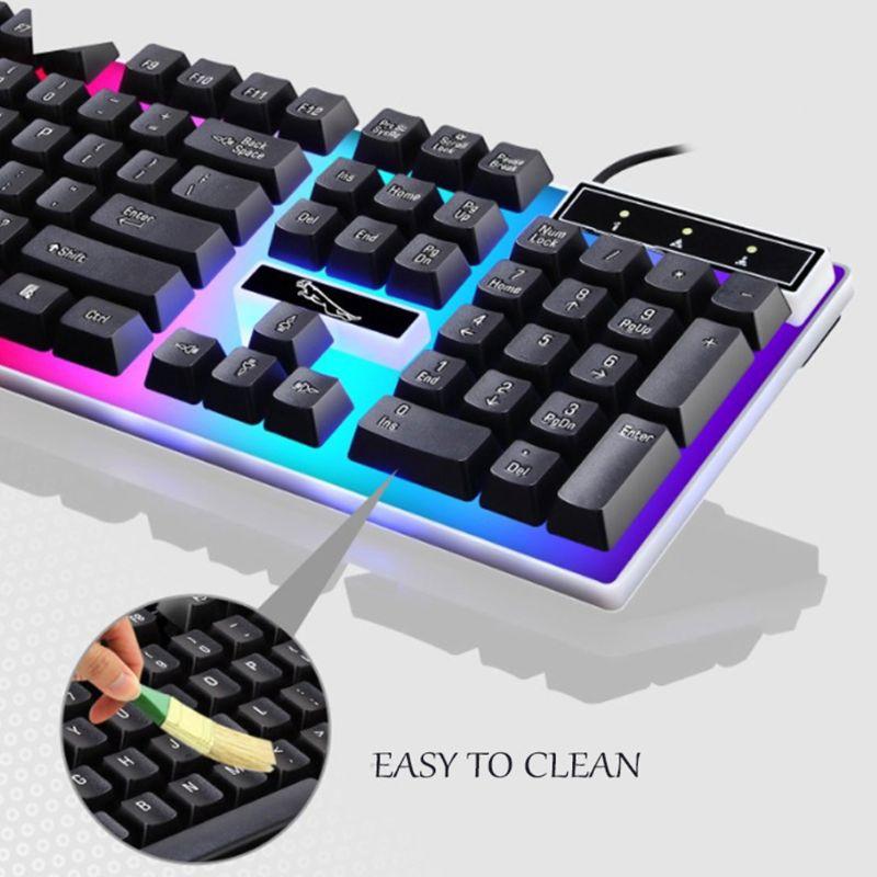 Bộ Bàn Phím Và Chuột Chơi Game Có Đèn Led Cầu Vồng Cho Ps4 Xbox One