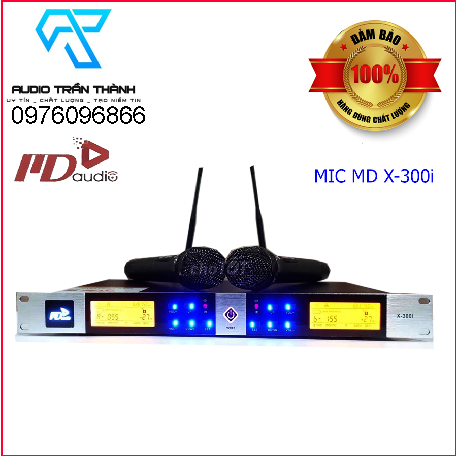 Micro Không Dây CMAUDIO Model  MD 300i hàng chính hãng nhập khẩu Cao Cấp-Chế Độ Tự Ngắt-Tặng Kèm Combo khay sạc pin tiểu + 4 viên pin 1200mah