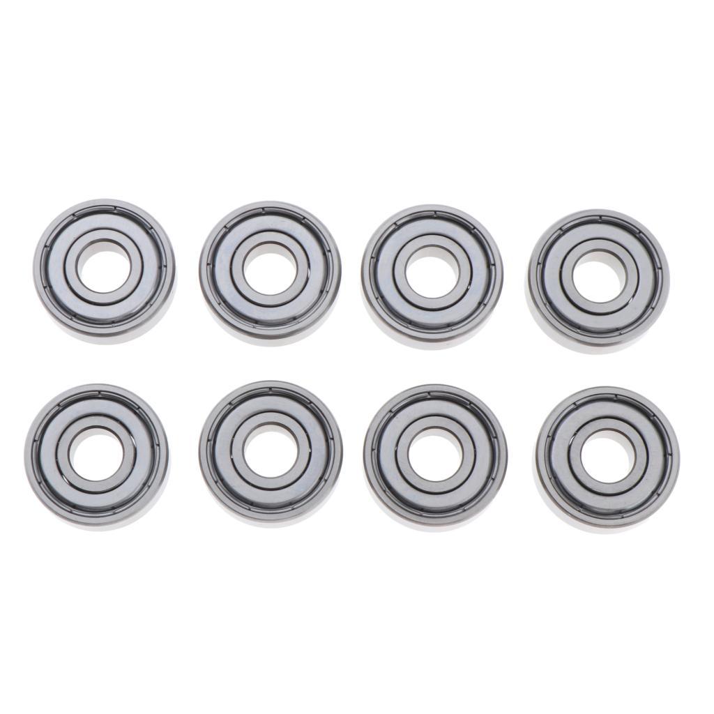 8 Pieces Silver Premium ABEC-7 Precision 608 Z Skateboard Ball Bearing Skate Board Deck Longboard Bearings for Scooter Inline and Roller Skates