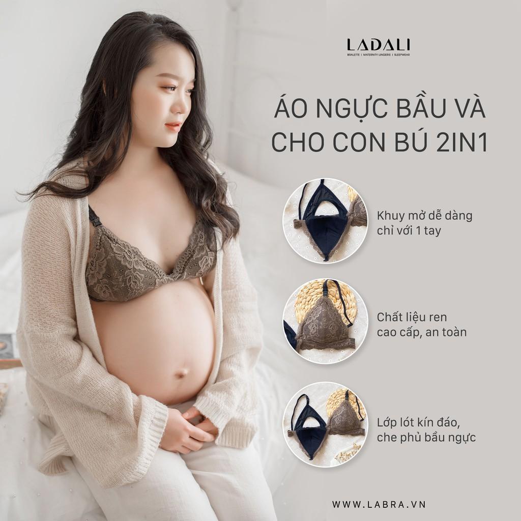 Đồ lót cho bé bú thiết kế cao cấp, áo ngực không gọng bigsize Ladali S206 - Nâu