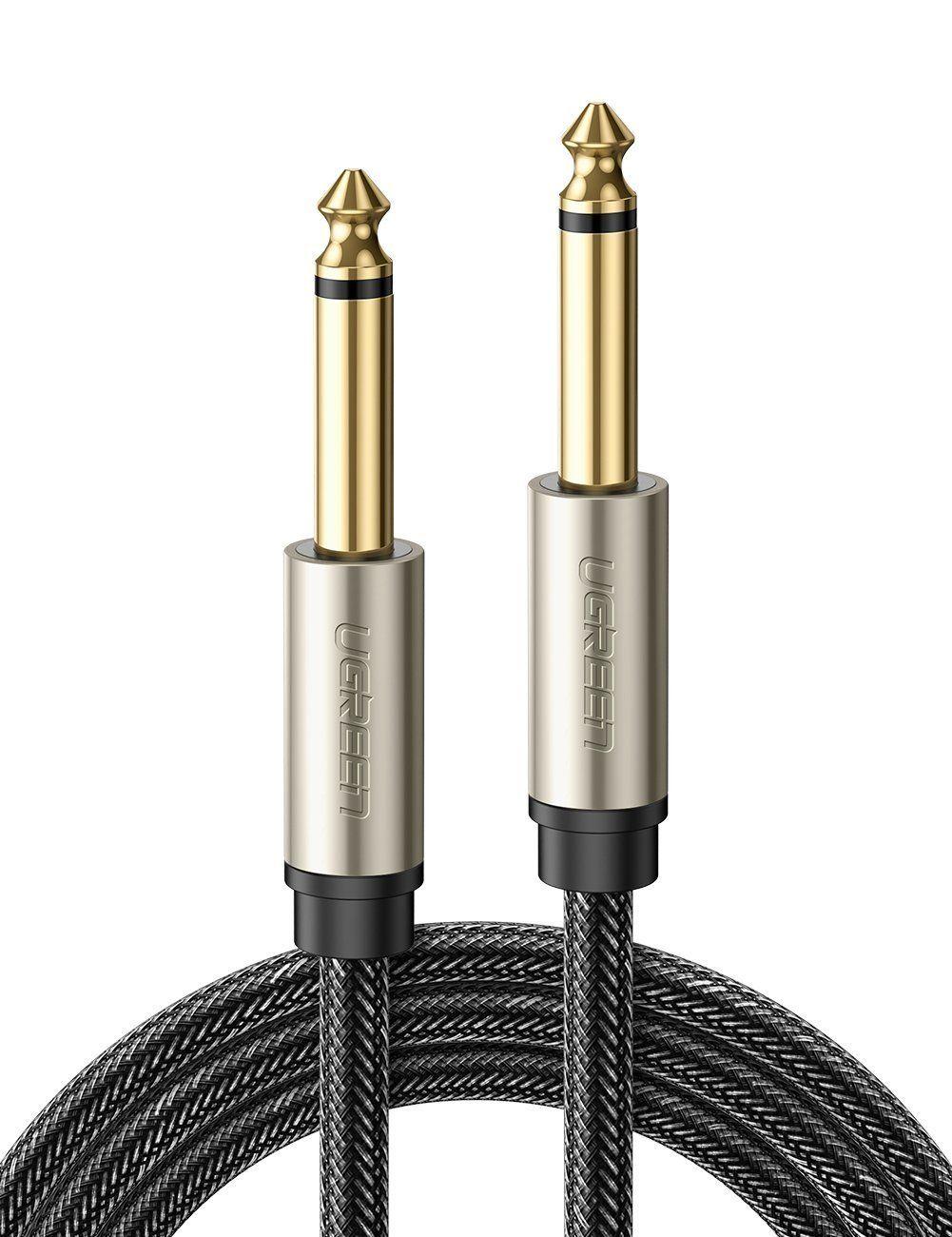 Ugreen UG10640AV128TK 5M màu xám cáp 6.5mm TS âm thanh Pro audio đầu mạ vàng 24k - HÀNG CHÍNH HÃNG