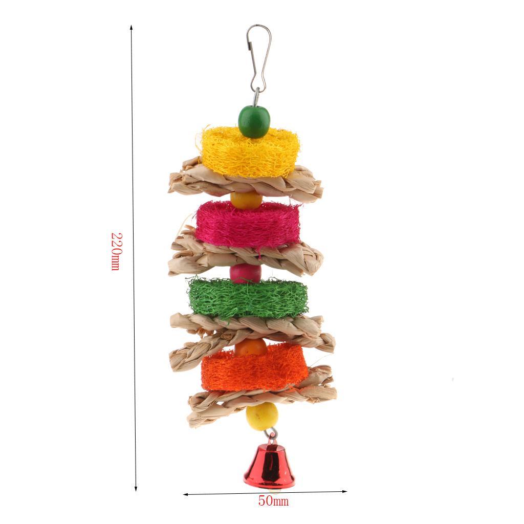 Pet Bites Parrot Climb Chew Toys Bell Swing Cage Hanging Cockatiel Parakeet