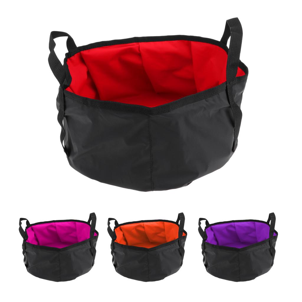 8L Camping Hiking Folding Wash Basin Bucket Travel Water Storage Bag red