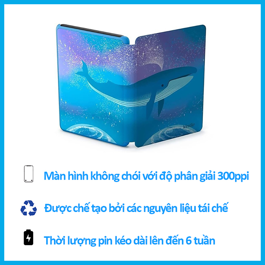 Máy đọc sách New Kindle 11th 2022 (Kids) kèm bao da - Hàng Chính Hãng