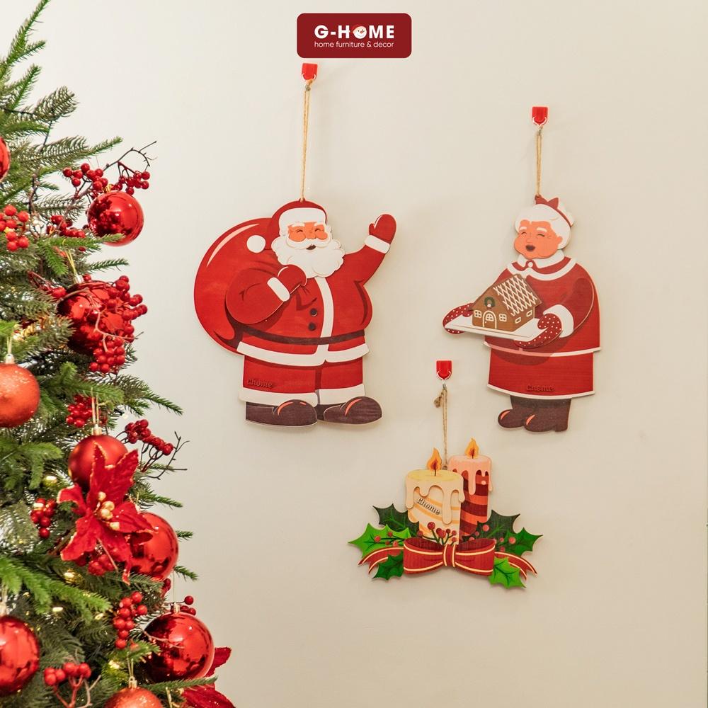 Bảng gỗ 3D cao cấp Ghome thiết kế Madein VN trang trí giáng sinh, bảng gỗ lớn treo cửa xinh xắn decor noel BGO22