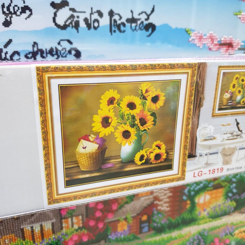 Tranh Đính Đá HOA HƯỚNG DƯƠNG . Kích Thước: 70cm x 60cm