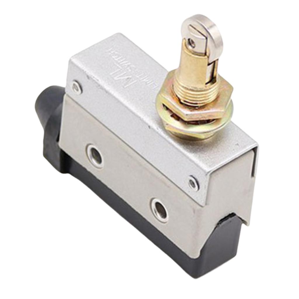 1pc Parallel Roller Plunger Limit Switch AC Self-reset Micro Switch Gray