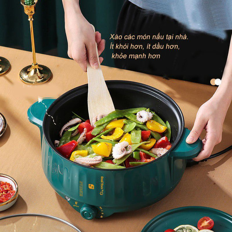 Nồi Lẩu Điện Mini Đa Năng 28CM, Chống Dính Vân Đá Cao Cấp