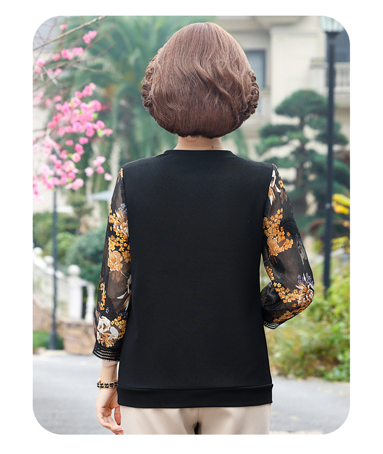 Áo Thun Nữ Trung Niên Tay Voan Cổ V SM114- Hàng Quảng Châu Cao Cấp