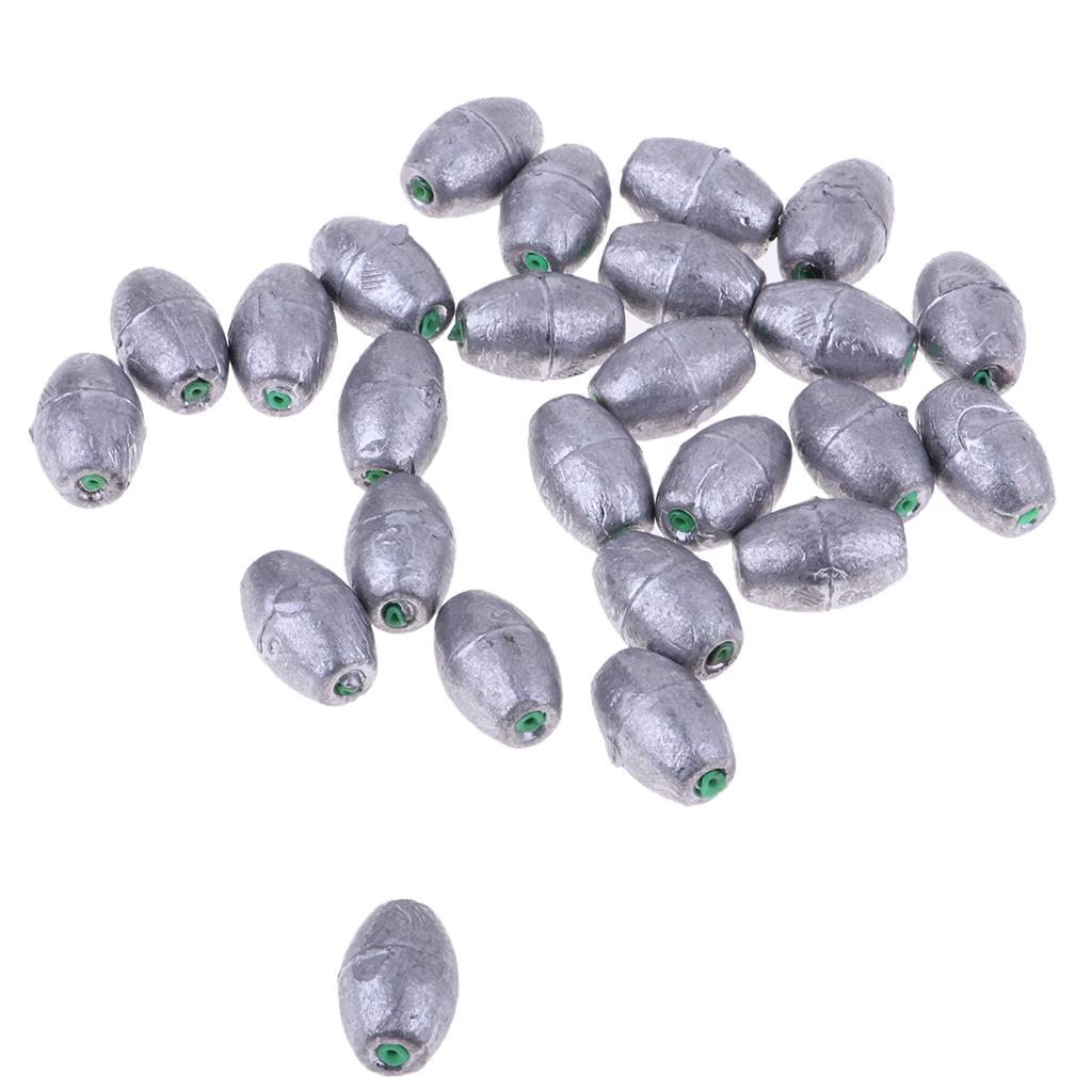 25Pcs/set Fishing Lead Weights Lead Fishing Sinker Weight for Any Waters 30g