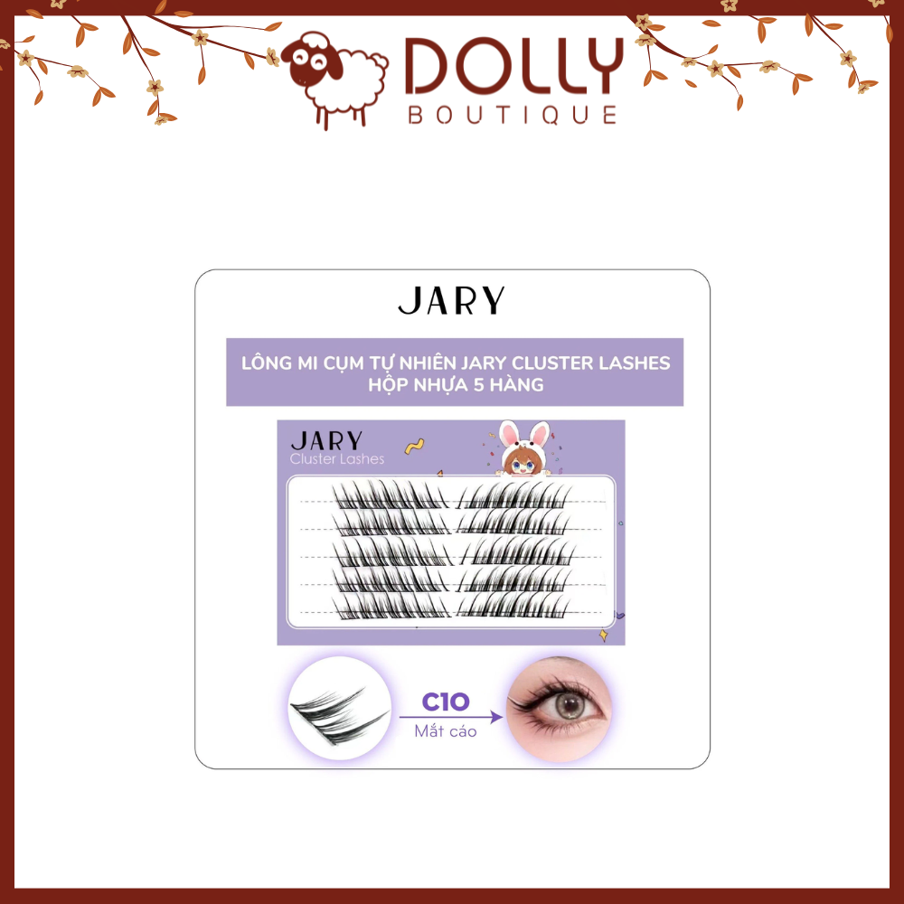 Lông Mi Giả Cụm Tự Nhiên Jary Cluster Lashes Hộp Nhựa 5 hàng - C10 Mi Cáo