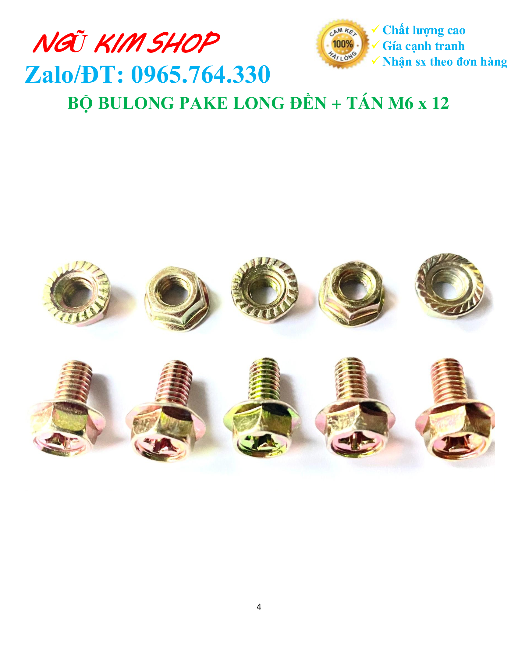 BULONG PAKE LONG ĐỀN + TÁN M6 THEO BỘ