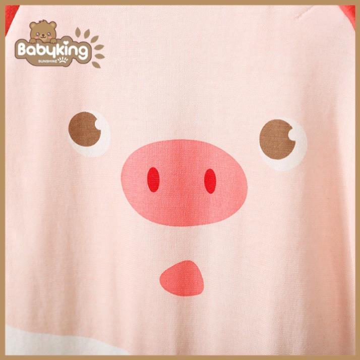 BodySuit,áo liền quần dễ thương ngắn tay kiểu heo pinky cho bé , cotton 100%,thương hiệu Aiueo Nhật Bản.