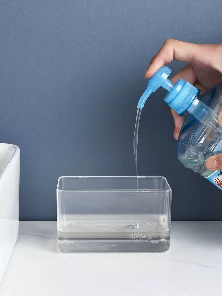 Dụng Cụ Đựng Nước Rửa Chén Và Miếng Bọt Biển Dạng Bơm, Xịt Đa Năng 2in1 - Hàng Chất Lượng