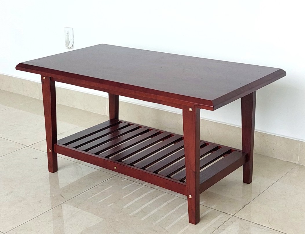 Bàn Trà, Bàn Sofa Gỗ Có Kệ 100*55 cm Dày Dặn Chắc Chắn - Gỗ Song Bản