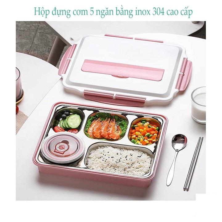 Hộp Đựng Cơm Văn Phòng 5 Ngăn BITANO Inox 304 Giữ Nhiệt