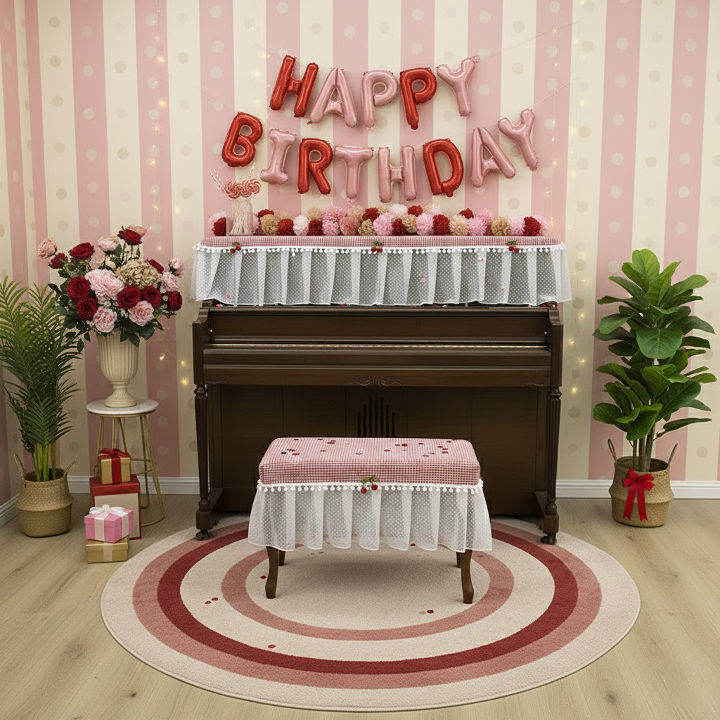 Khăn phủ đàn piano cơ đàn piano điện tử 88 phím sang trọng cổ điển trang trí giáng sinh noel năm mới Tết sinh nhật - HÀNG CHÍNH HÃNG