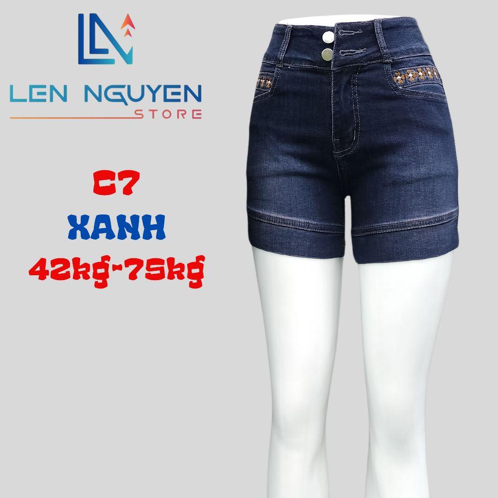 C7_Quần jean nữ, đùi, lưng cao, quần bò nữ dáng ôm, quần rin nữ có big size, cho 42kg đến 75kg,LEN NGUYEN STORE - Xam