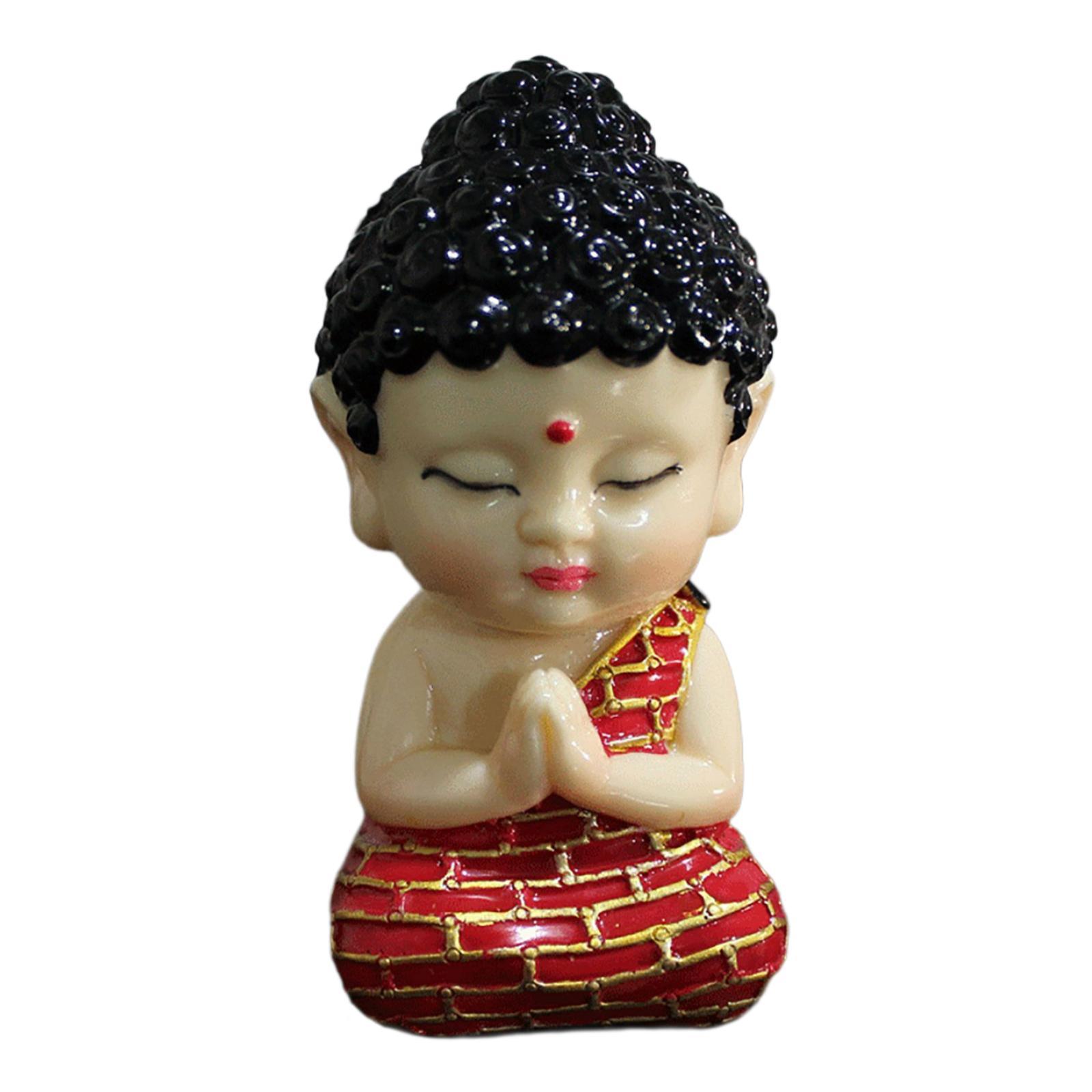 Adorable Sitting Buddha Figurine Tabletop Zen Mini Buddha Statue Home Decor
