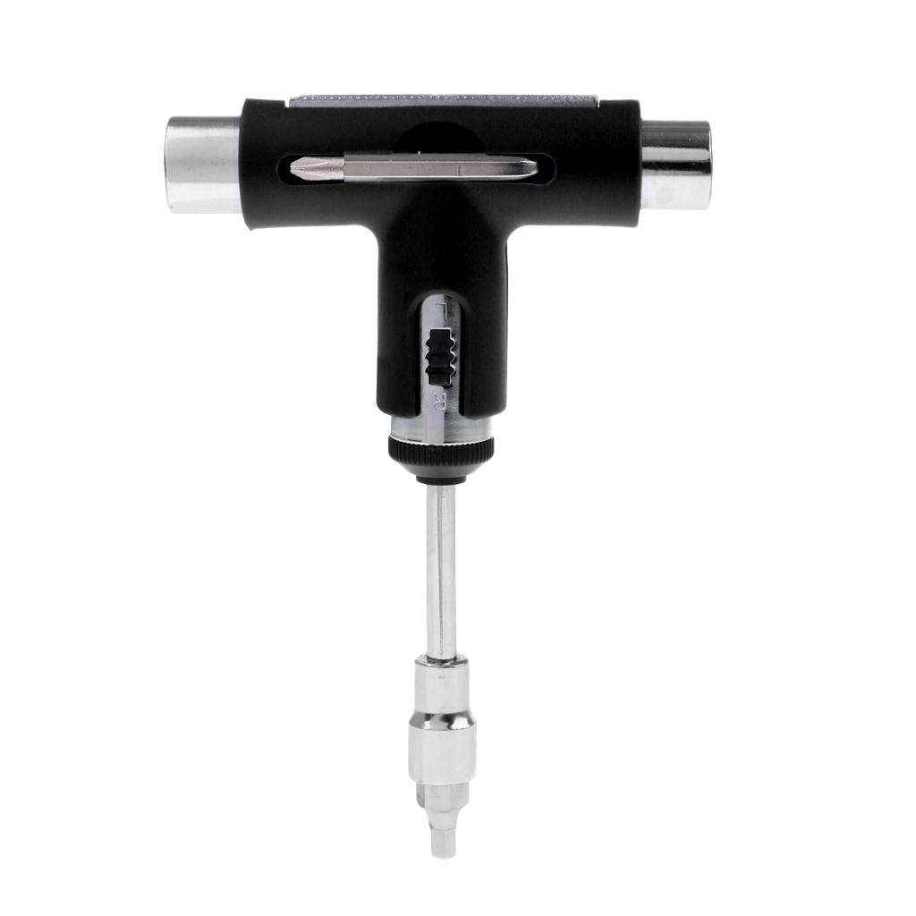 Skateboard Deck Sandpaper Grip Tape + Longboard Wrench all-in-one T-tool