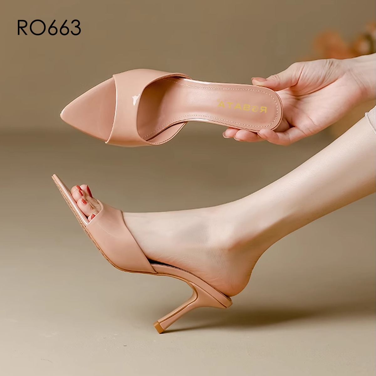 Dép cao gót nữ mũi nhọn ROSATA RO663 - 5p - HÀNG VIỆT NAM - BKSTORE