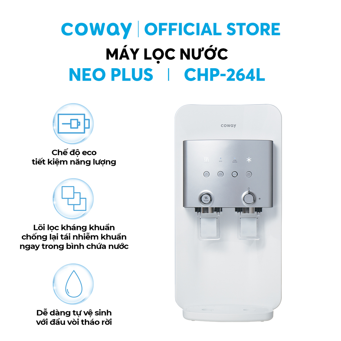 Máy lọc nước nóng lạnh Coway Neo Plus CHP-264L - Hàng chính hãng