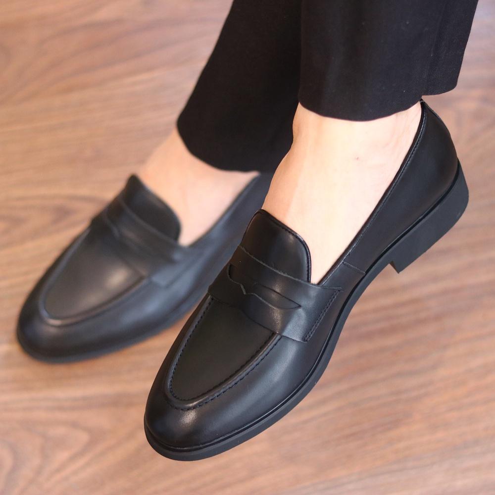 Giày Lười Nam Loafer Công Sở Siêu Bền Đẹp XOĂN SHOP Da Pu Pu Size 38 Đến 42 Màu Đen Bảo Hành 24 tháng - G065