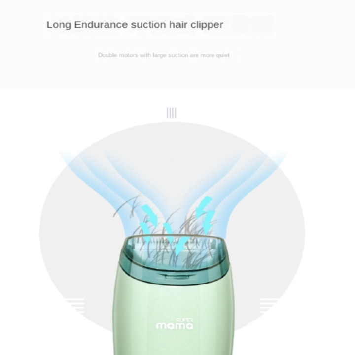 Tông đơ cắt tóc cho bé nhãn hiệu Super Mama SM-3689 tích hợp đầu hút tóc không gây ngứa, lưỡi cắt ceraramic- Hàng chính hãng